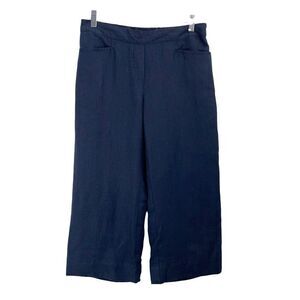 NEW J. Jill love linen‎ navy blue cropped pants Size SP Petite lagenlook
